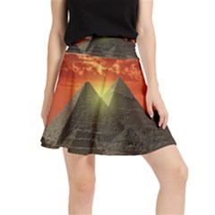 Pyramids Egypt Monument Landmark Sunrise Sunset Egyptian Waistband Skirt by Proyonanggan