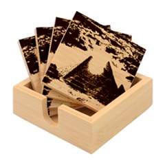 Pyramids Egypt Monument Landmark Sunrise Sunset Egyptian Bamboo Coaster Set by Proyonanggan