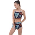 Fractal Triangle Geometric Abstract Pattern Summer Cropped Co-Ord Set View1