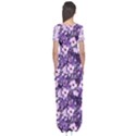 Purple Flowers 001 Purple Flowers 02 Short Sleeve Maxi Dress View2