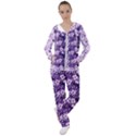 Purple Flowers 001 Purple Flowers 02 Women s Tracksuit View1