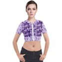 Purple Flowers 001 Purple Flowers 02 Short Sleeve Cropped Jacket View1