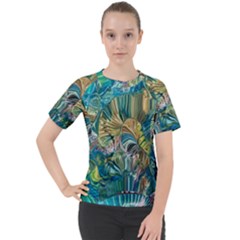 Abstract Petals Women s Sport Raglan T-shirt