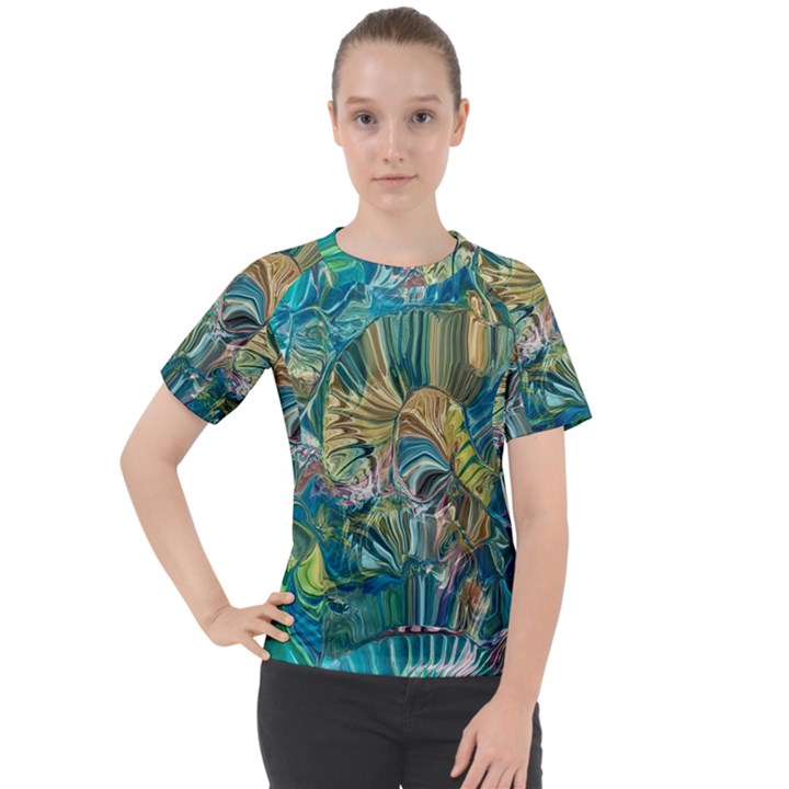 Abstract petals Women s Sport Raglan T-Shirt