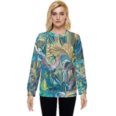 Abstract Petals Hidden Pocket Sweatshirt by kaleidomarblingart