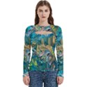 Abstract petals Women s Cut Out Long Sleeve T-Shirt View1