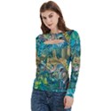 Abstract petals Women s Cut Out Long Sleeve T-Shirt View2