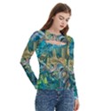 Abstract petals Women s Cut Out Long Sleeve T-Shirt View3