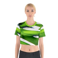 Golf Course Par Green Cotton Crop Top by Proyonanggan