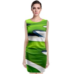 Golf Course Par Green Sleeveless Velvet Midi Dress by Proyonanggan