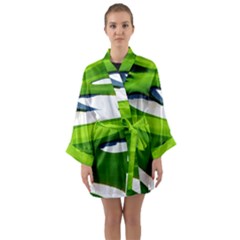 Golf Course Par Green Long Sleeve Satin Kimono by Proyonanggan