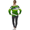 Golf Course Par Green Off Shoulder Long Sleeve Velour Top View2