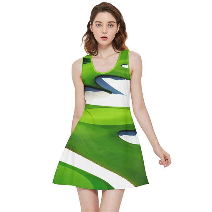 Golf Course Par Green Inside Out Reversible Sleeveless Dress