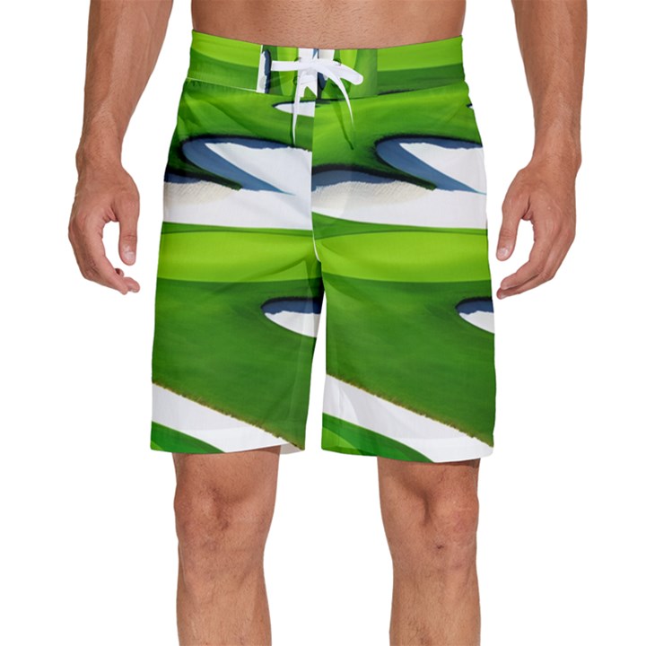 Golf Course Par Green Men s Beach Shorts