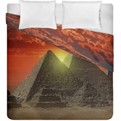 Pyramids Egypt Monument Landmark Sunrise Sunset Egyptian Duvet Cover Double Side (king Size) by Proyonanggan