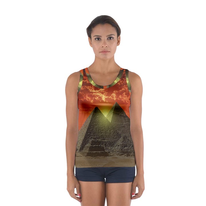 Pyramids Egypt Monument Landmark Sunrise Sunset Egyptian Sport Tank Top 