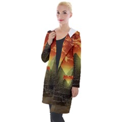 Pyramids Egypt Monument Landmark Sunrise Sunset Egyptian Hooded Pocket Cardigan by Proyonanggan