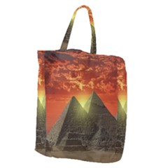 Pyramids Egypt Monument Landmark Sunrise Sunset Egyptian Giant Grocery Tote by Proyonanggan