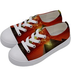 Pyramids Egypt Monument Landmark Sunrise Sunset Egyptian Kids  Low Top Canvas Sneakers by Proyonanggan