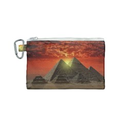 Pyramids Egypt Monument Landmark Sunrise Sunset Egyptian Canvas Cosmetic Bag (small) by Proyonanggan