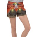 Pyramids Egypt Monument Landmark Sunrise Sunset Egyptian Women s Velour Lounge Shorts View1