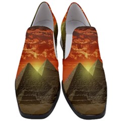 Pyramids Egypt Monument Landmark Sunrise Sunset Egyptian Women Slip On Heel Loafers by Proyonanggan