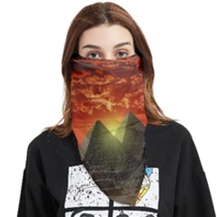 Pyramids Egypt Monument Landmark Sunrise Sunset Egyptian Face Covering Bandana (triangle) by Proyonanggan