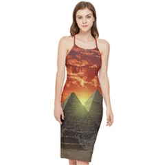 Pyramids Egypt Monument Landmark Sunrise Sunset Egyptian Bodycon Cross Back Summer Dress by Proyonanggan