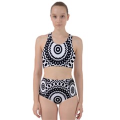 Circular Concentric Radial Symmetry Abstract Racer Back Bikini Set by Proyonanggan