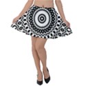 Circular Concentric Radial Symmetry Abstract Velvet Skater Skirt View1