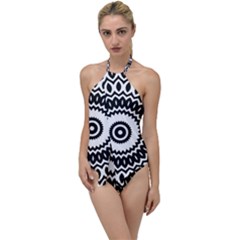 Circular Concentric Radial Symmetry Abstract Go with the Flow One Piece Swimsuit