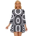 Circular Concentric Radial Symmetry Abstract Long Sleeve Babydoll Dress View1