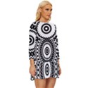 Circular Concentric Radial Symmetry Abstract Long Sleeve Babydoll Dress View3