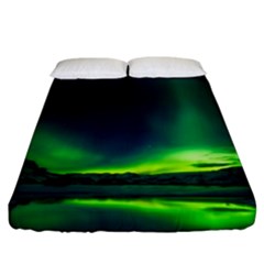 Iceland Aurora Borealis Fitted Sheet (california King Size) by Proyonanggan