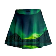 Iceland Aurora Borealis Mini Flare Skirt by Proyonanggan