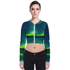 Iceland Aurora Borealis Long Sleeve Zip Up Bomber Jacket by Proyonanggan