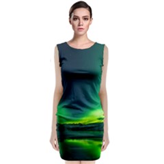 Iceland Aurora Borealis Sleeveless Velvet Midi Dress