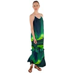 Iceland Aurora Borealis Cami Maxi Ruffle Chiffon Dress by Proyonanggan