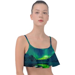 Iceland Aurora Borealis Frill Bikini Top by Proyonanggan