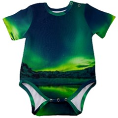 Iceland Aurora Borealis Baby Short Sleeve Bodysuit by Proyonanggan