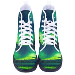 Iceland Aurora Borealis Women s High-top Canvas Sneakers by Proyonanggan