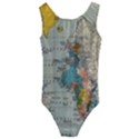 Vintage World Map Kids  Cut-Out Back One Piece Swimsuit View1