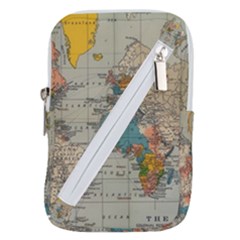 Vintage World Map Belt Pouch Bag (large) by Proyonanggan