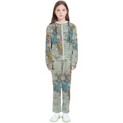 Vintage World Map Kids  Tracksuit by Proyonanggan