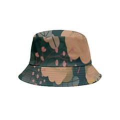 Flower Patterns Pattern Beige Green Bucket Hat (kids) by Proyonanggan