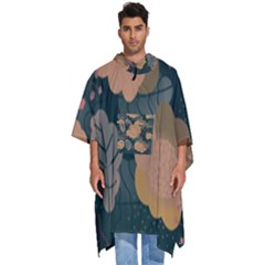 Flower Patterns Pattern Beige Green Men s Hooded Rain Ponchos by Proyonanggan