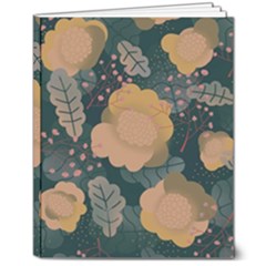 Flower Patterns Pattern Beige Green 8  X 10  Softcover Notebook by Proyonanggan