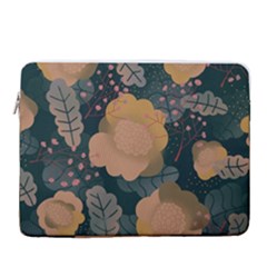 Flower Patterns Pattern Beige Green 15  Vertical Laptop Sleeve Case With Pocket by Proyonanggan