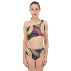 Circle Colorful Shine Line Pattern Geometric Spliced Up Two Piece Swimsuit