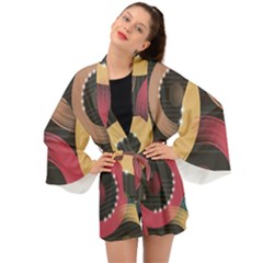 Circle Colorful Shine Line Pattern Geometric Long Sleeve Kimono by Proyonanggan